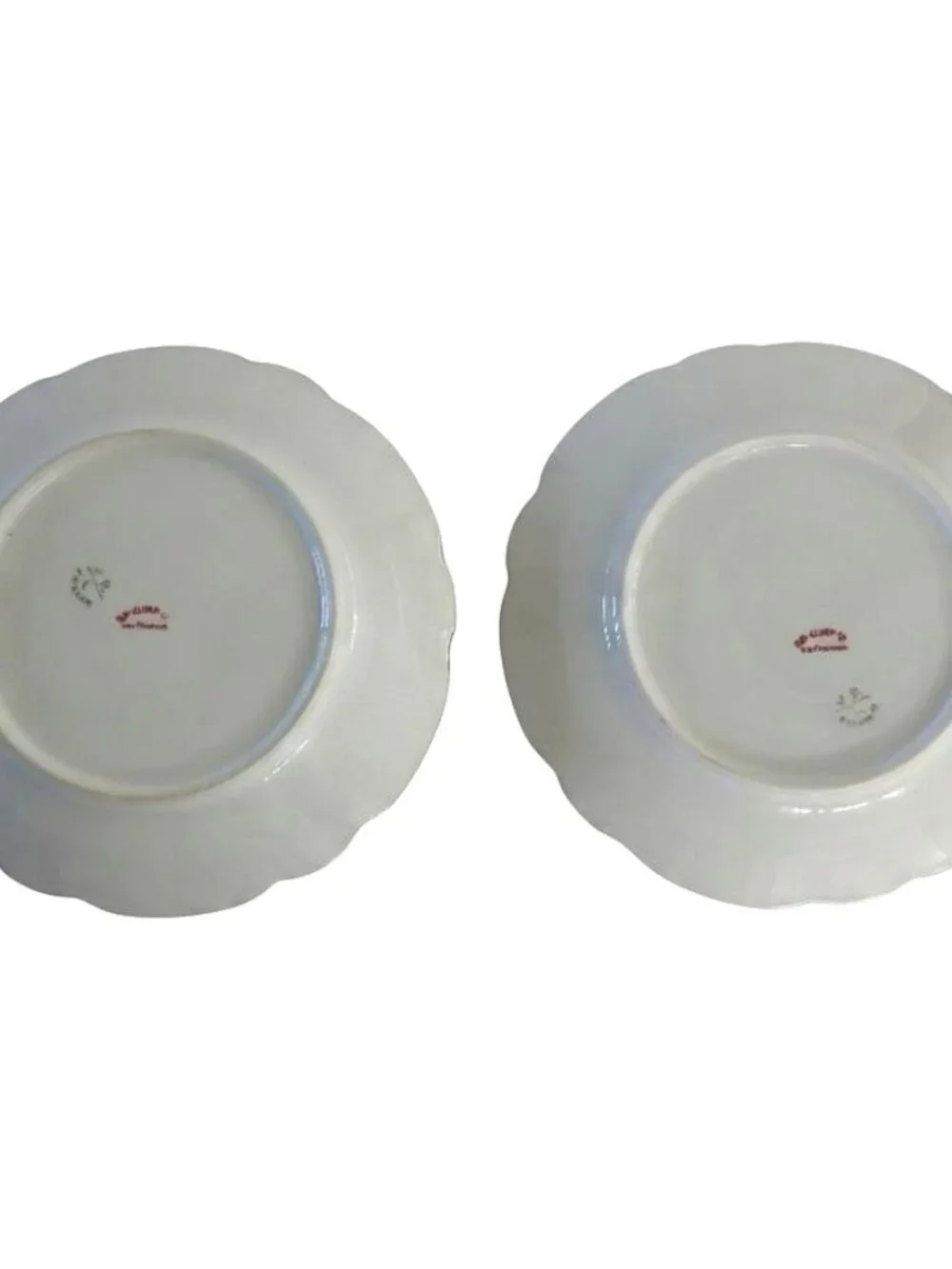 Antique Limoges Jean Pouyat Gump’s Gold Snowflake Plates Set of 2 Christmas